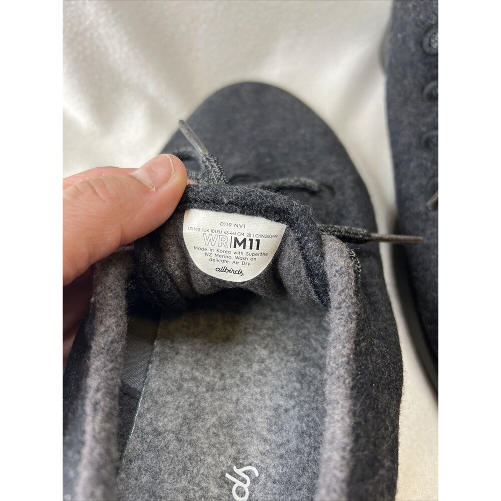 Allbirds Wool Runner Sneakers Men's Size 11 Merino Wool Running Shoes Dark Gray - Picture 3 of 7